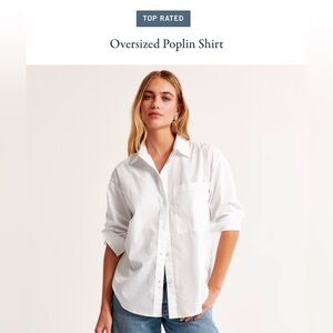 Abercrombie & Fitch Oversized White Poplin Button Up